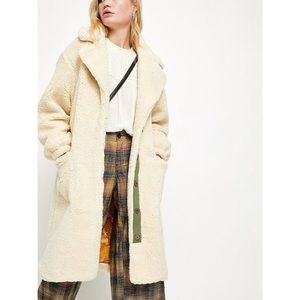 Free People Tessa Longline Teddy Sherpa Coat Small